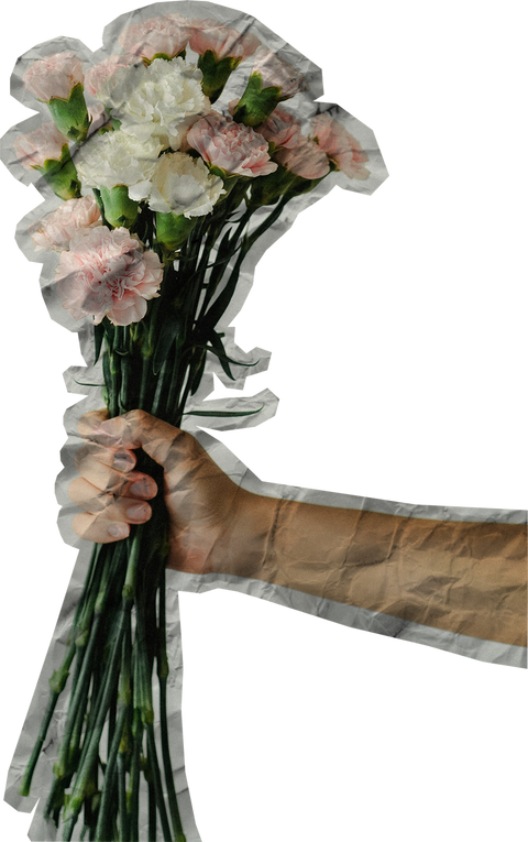 Holding Flowers Cut Out