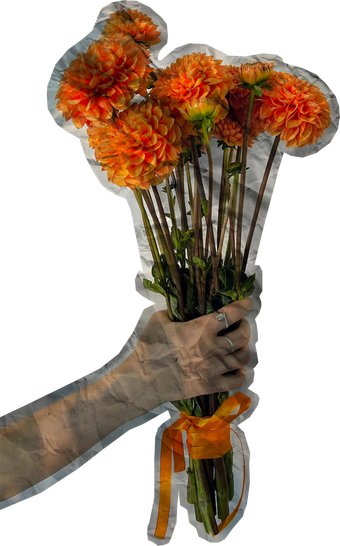 Holding Flowers Cut Out