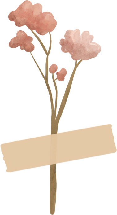 Dried flower with tape illustration -01