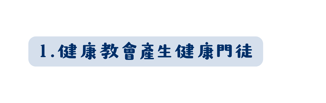 1 健康教會產生健康門徒