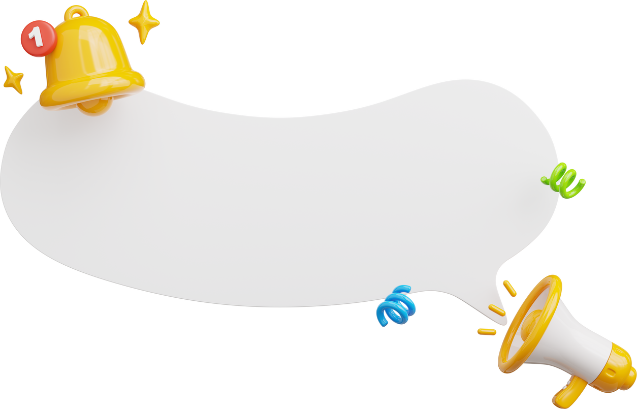 3d announcement chat bubble
