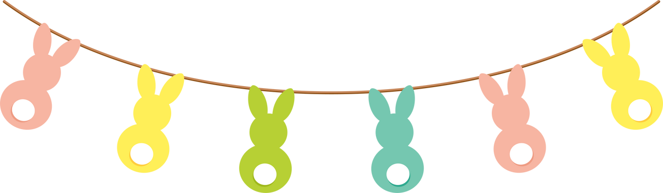 Happy Easter Garland with Bunnies