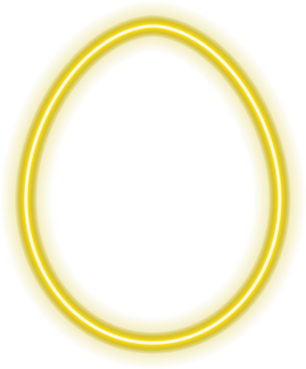 Yellow Neon Egg Frame Illustration