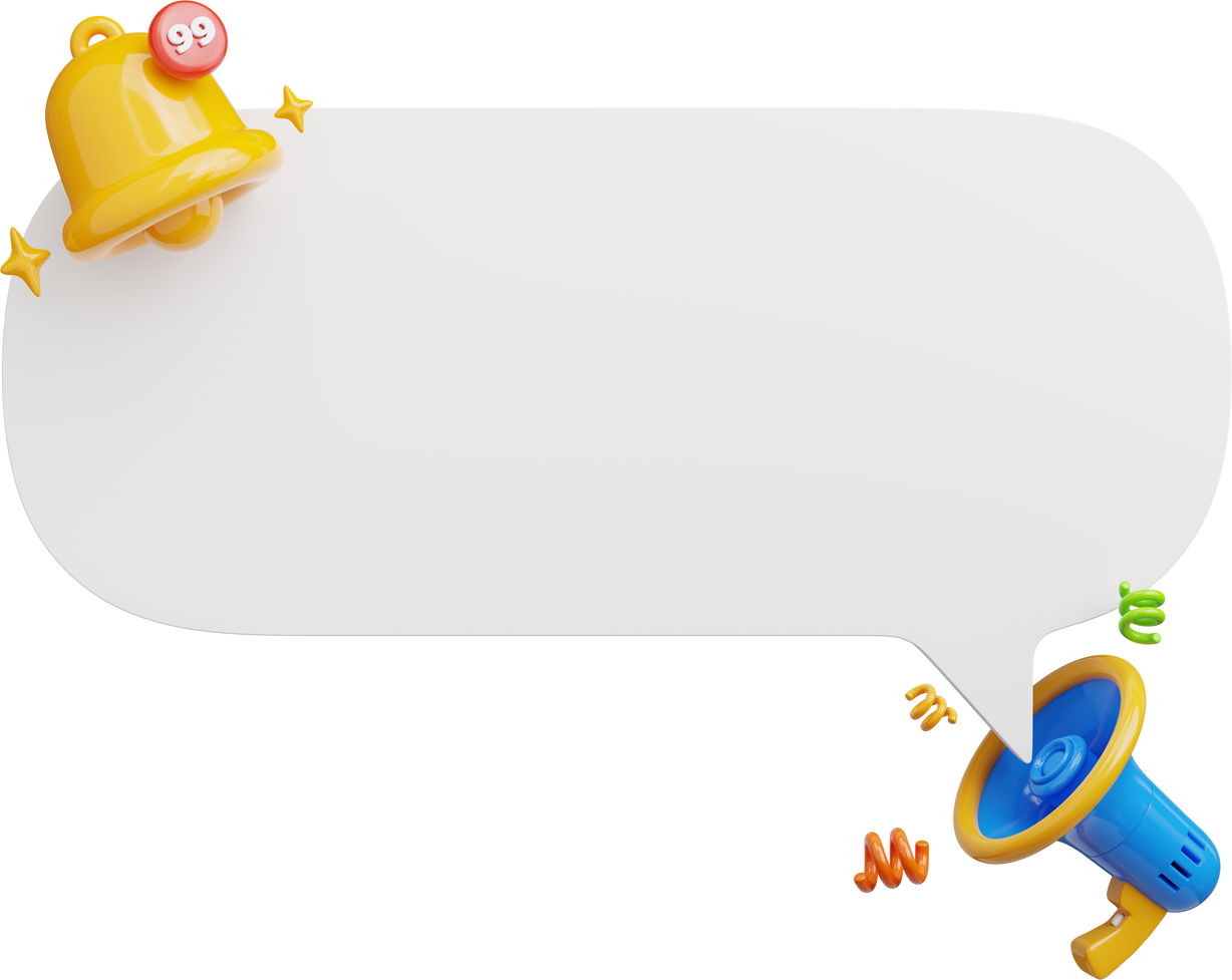 3d announcement chat bubble