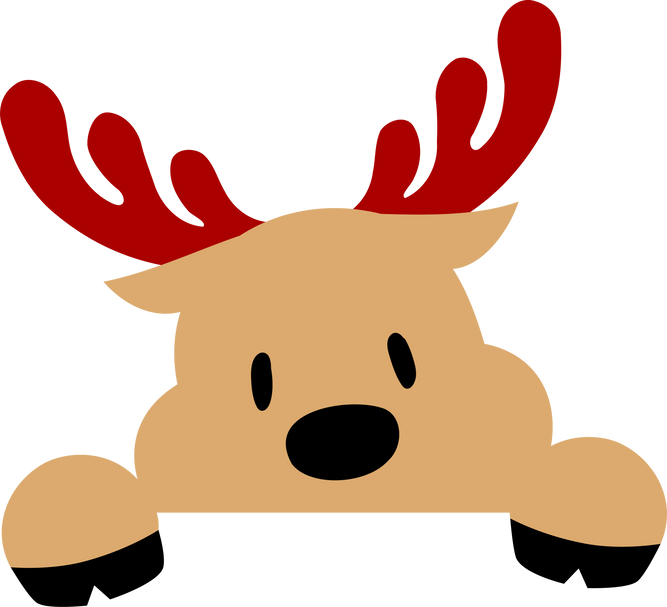 Christmas reindeer peeking